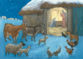 Postcard Molly Brett | Animals Nativity Scene