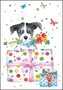 Carola Pabst Folded Card | Dog with present