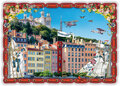 PK 8017 Barbara Behr Glitter Postcard | Lyon - Ville