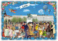 PK 8020 Barbara Behr Glitter Postcard | Lyon - Place Bellecour