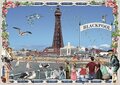 PK 8049 Barbara Behr Glitter Postcard | Blackpool