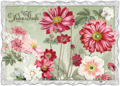 Auguri by Barbara Behr Glitter Postcard | Vielen Dank (Flowers)