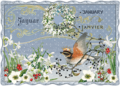 Auguri by Barbara Behr Glitter Postcard | Januar, January, Janvier