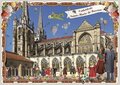 PK 8070 Barbara Behr Glitter Postcard | La France - Bayonne, Cathédrale
