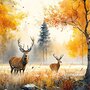 Adobe Stock Postcard | Deer in the autumn forest