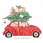 Carola Pabst Postcard Christmas | Car with Christmas Tree