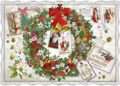 Auguri by Barbara Behr Glitter Postcard | Frohe Weihnachten (Wreath)