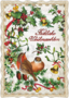 Auguri by Barbara Behr Glitter Postcard | Fröhliche Weihnachten (Robin)