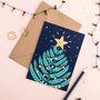 Bright Star Christmas Tree Postcard + Envelope by LittleLeftyLou