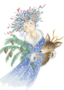 Postcard | Little Winter (Elf with reindeer and pine branch)