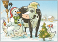 Postcard | Lieselotte with snowman