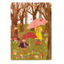 The Lemonbird Postcard | herfst meisjes met paraplu in ’t bos