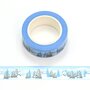 Washi Tape | Snow World Blue Christmas Trees - with Silver Foil 
