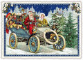 PK 737 Tausendschön Postcard Christmas - Santa in car
