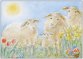 Postcard | Easter happiness (sheep with Easter eggs)