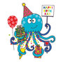 L'Atelier de Papier Aquarupella Postcard | Happy Birthday Octopus