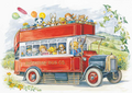 Postcard Audrey Tarrant | Open Top Bus ‘Birthday Bus Co.’ 