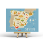 Postcard Spain Map by Penpaling Paula