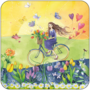 Postcard Kristiana Heinemann | Mädchen fährt Fahrrad