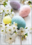 Postcard | Easter decoration with flower branch and eggs