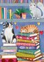 Mila Marquis Postcard | Cats on books