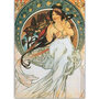 Postcard Tushita Fine Arts | Alphonse Mucha - Vier Künste: Die Musik