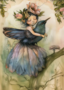 Birds & Fairies: Elf met honingeter | Postcard Fripperies