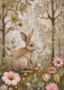 Woodland Spring Animals: Konijn | Postcard Fripperies