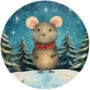 10x Sticker Christmas Time: Muis