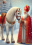 Sinterklaas met paard | Postcard Fripperies