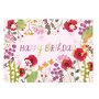 The Lemonbird Postcard | Happy Birthday bloemen