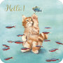 Postcard Le Poussin Rose des Bois | Chaton