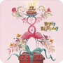 Izou Postcard | happy birthday - flamingo