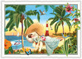 PK 1207 Tausendschön Postcard | Lady in paradise