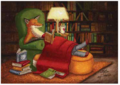 Postcard 307 by Katja Saario - Cosy Night Reading