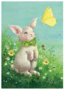 Postcard 376 by Katja Saario - Bunny and Butterfly