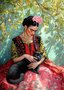 Frida Kahlo: Cat Cuddles | Postcard Fripperies