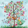 Mila Marquis Square Postcard | Music note with birds