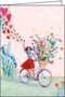 Mila Marquis Folded Card | Woman on bicycle