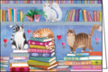 Mila Marquis Folded Card | Cats and books