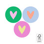 6x Stickers Multi - Heart Colourful