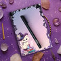 A6 White Witchy Neko Notepad - by Hidekos Artwork