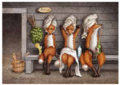 Postcard 359 by Katja Saario - Sauna Foxes