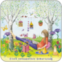 Postcard Kristiana Heinemann | Einen entspannten Geburtstag (woman reading under trees)