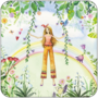 Postcard Kristiana Heinemann | Girl with rainbow
