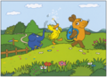 Postcard Sendung mit der Maus | Mouse, elephant and duck walk