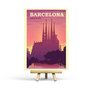 Barcelona - Retro Travel Postcard by Penpaling Paula