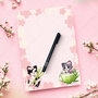 A4 Notepad gray and black white Sakura Neko - by Hidekos Artwork