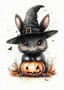 Spooktacular Halloween: Witch Bunny | Postcard Fripperies