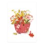 The Lemonbird Postcard | Autumn flowers in a pink raffia bag